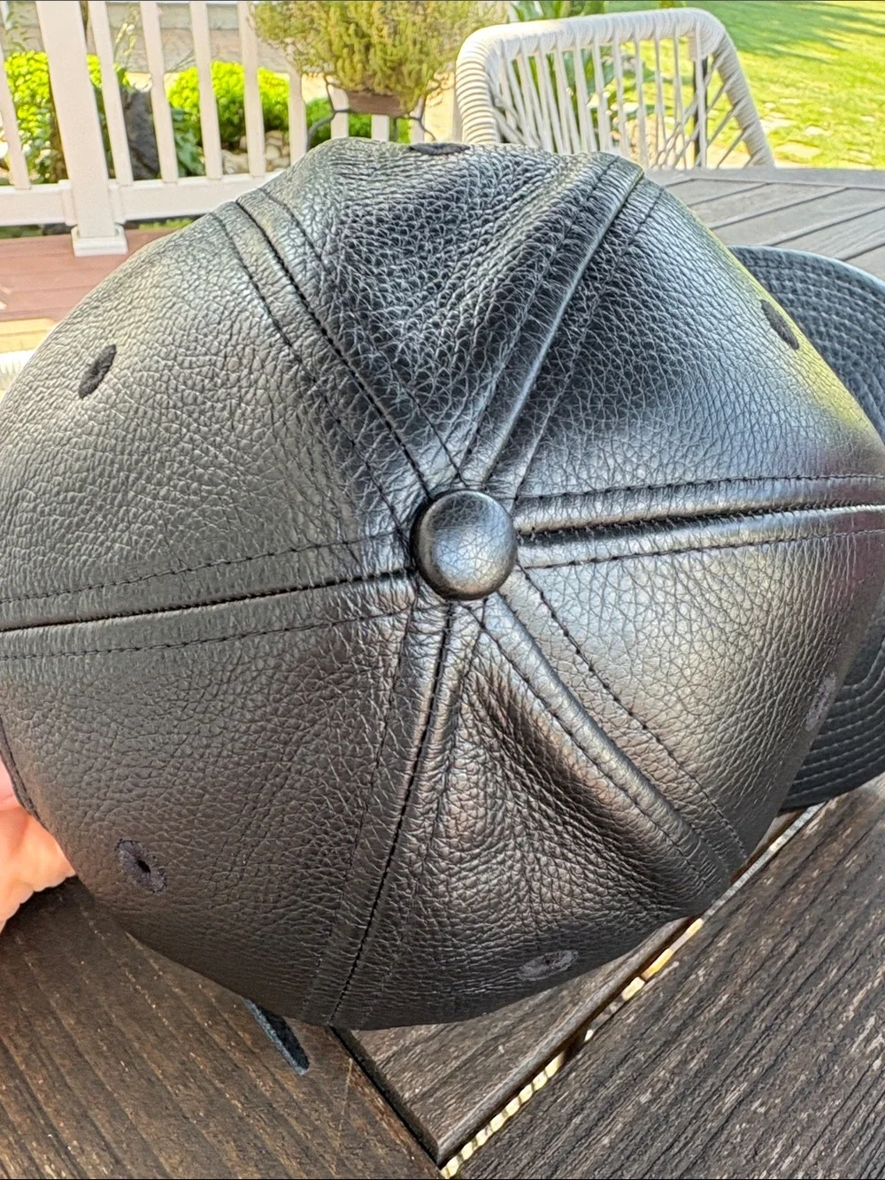Marc By Marc Jacobs Black Leather Baseball Cap